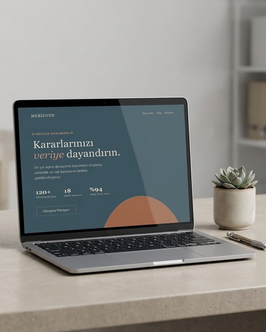Uzmanlık hizmeti sitesi için arayüz görseli